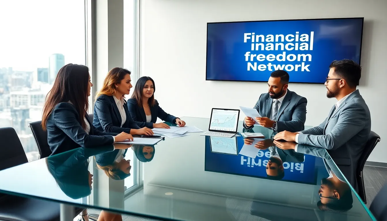 diverse professionals discussing financial strategies in a modern office.